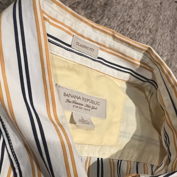 Banana Republic Striped Button down dress shirt Sz L - Picture 3 of 3
